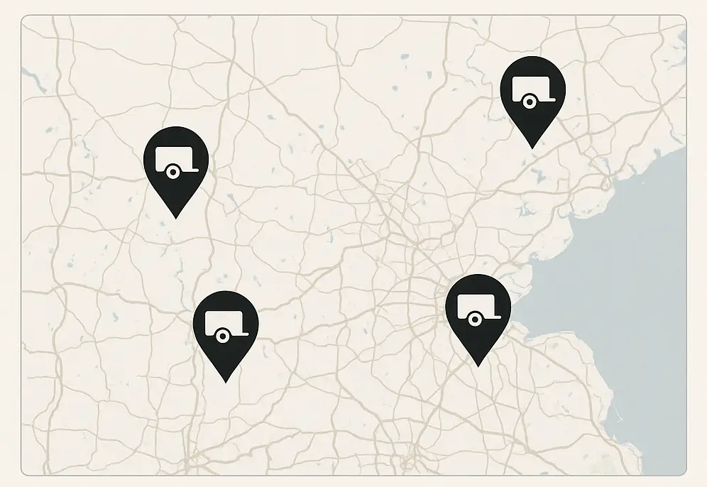 Map of Interstate Trailers dealer locations